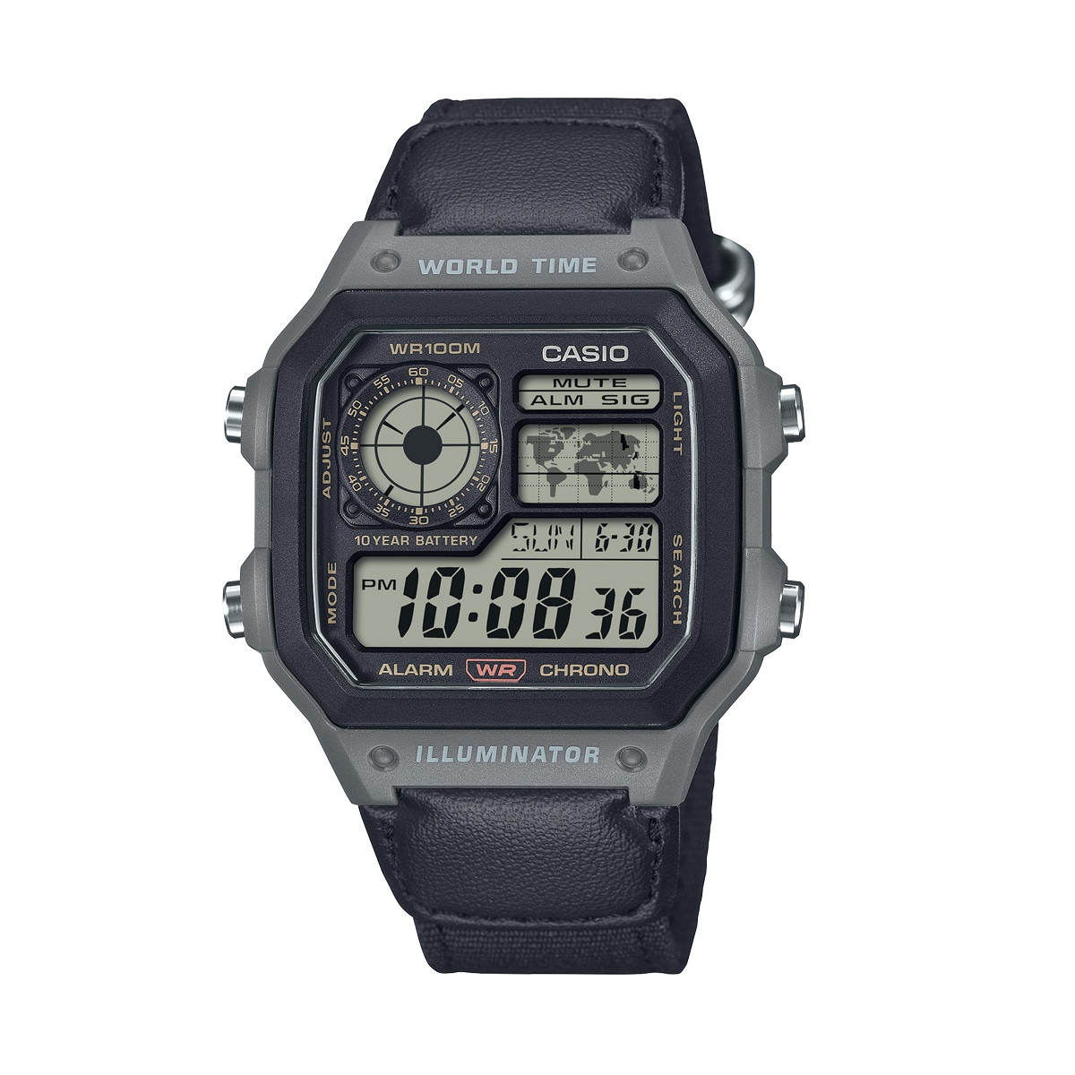 CASIO SPORT Mod. DIVER - WORLD TIME ILLUMINATOR 5 ALARMS - FUTURE CLASSIC COLLECTION - KHAKI BLACK